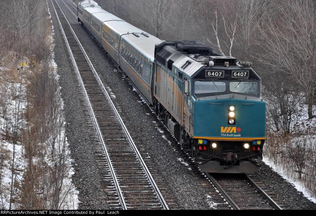 Corridor passenger train cruises west